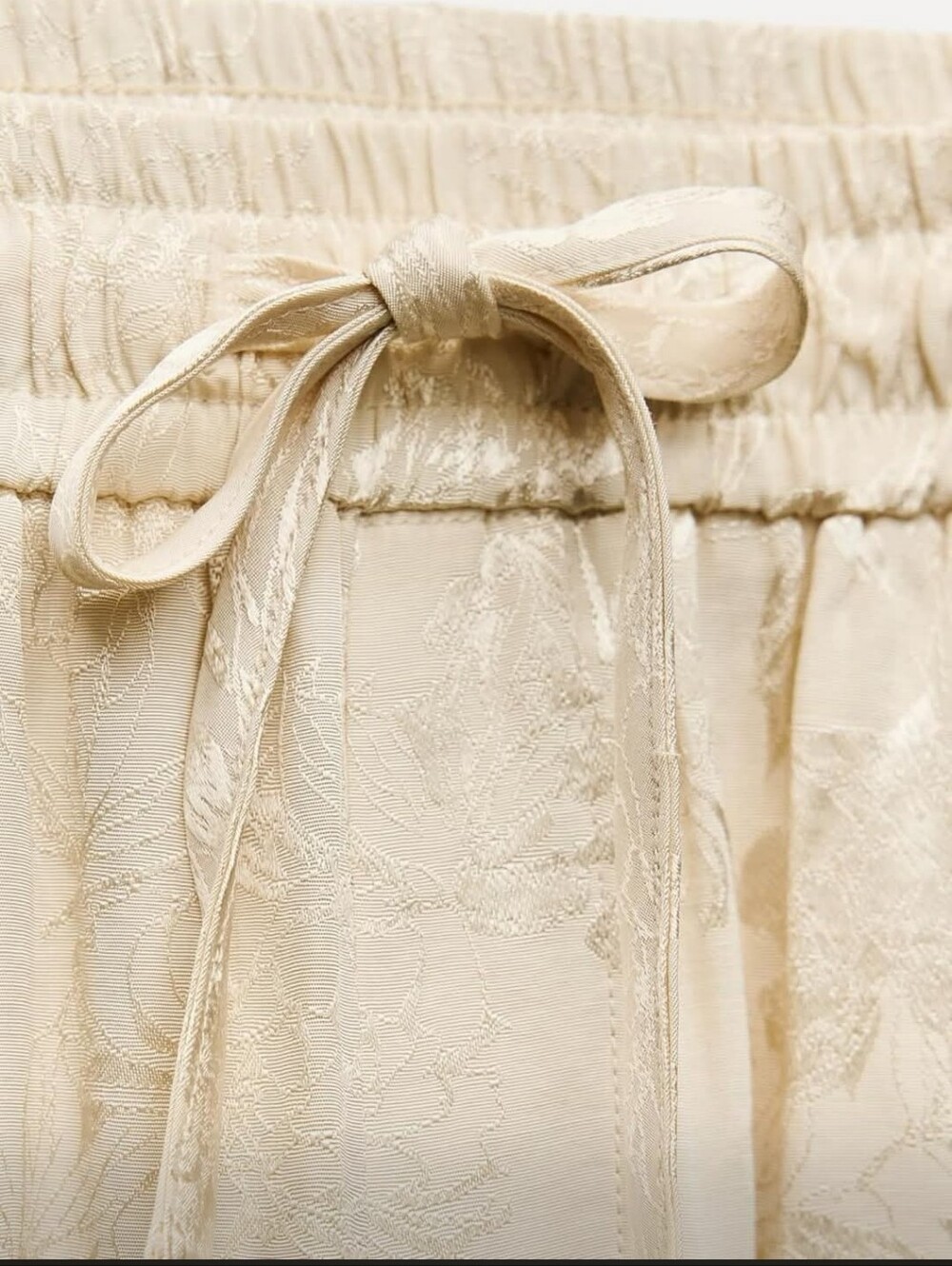 Zara Jacquard Ecru Ivory FLORAL pants - Picture 3 of 11